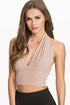 Sexy Apricot Milk Halter Neck Crop Top